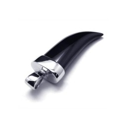 Herren Halskette Mit Speeranhänger Aus Reinem Titan Mit Onyx