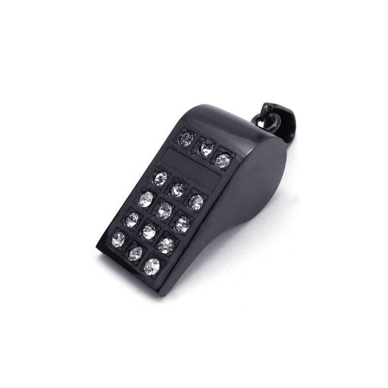 Schwarze Pfeifenanhänger-Halskette Für Herren Aus Reinem Titan (Neu)