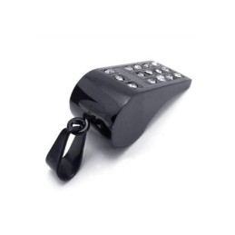 Schwarze Pfeifenanhänger-Halskette Für Herren Aus Reinem Titan (Neu)