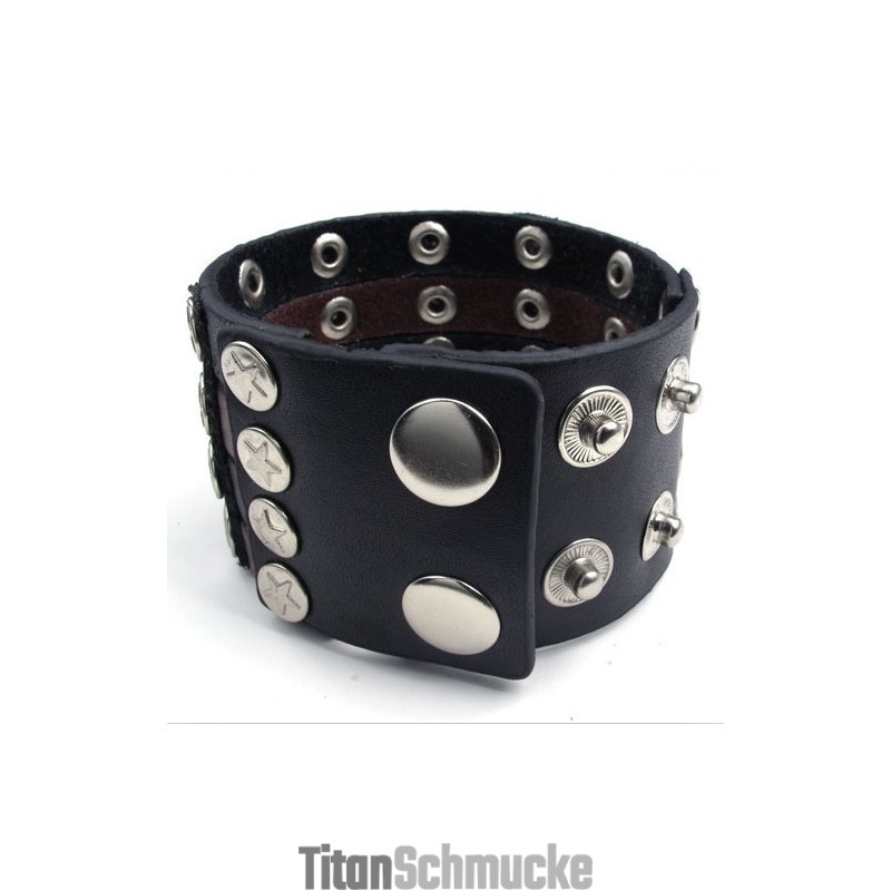 Fein Verarbeitete Zarte Farben Zuverlässige Qualität Titan Leder Armreif