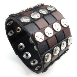 Fein Verarbeitete Zarte Farben Zuverlässige Qualität Titan Leder Armreif