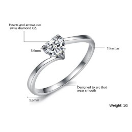 Hochwertiger Damen-Sweetheart-Titanring Mit Strass