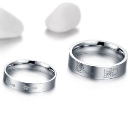 Hochwertiger Titanring Für Verliebte Mit Strass