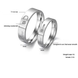 Hochwertiger Titanring Für Verliebte Mit Strass