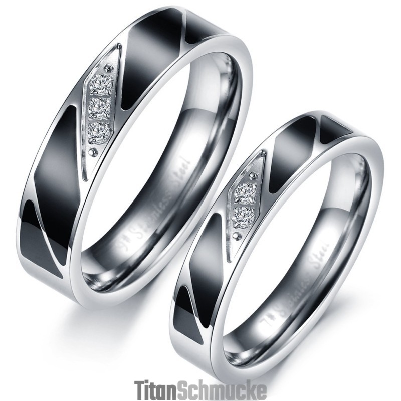 Hochwertiger Titanring Für Verliebte Mit Diamant Hochwertiger Titanring Für Verliebte Mit Diamant