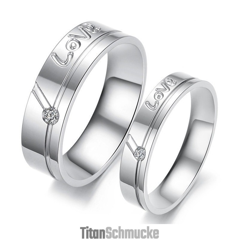 Weltweit Bekannter Lagenring Aus Titan Für Verliebte Mit Strass