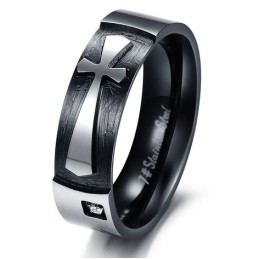 Stabiler Qualitätskreuz-Titanring Für Liebhaber