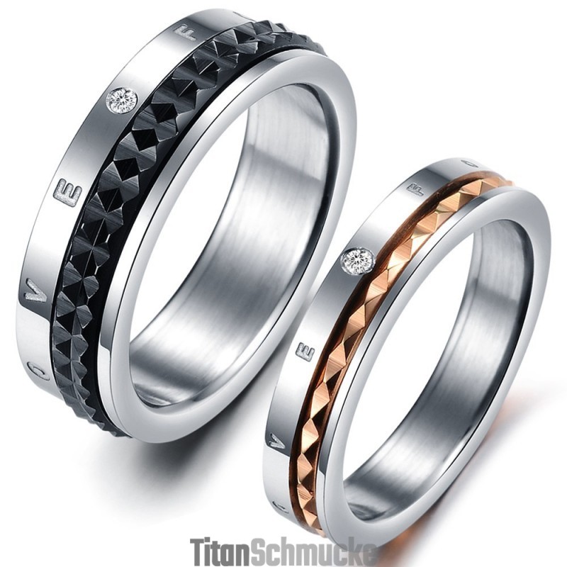 Hervorragende Qualität Endless Love Titanring Für Liebhaber Mit Strass Hervorragende Qualität Endless Love Titanring Für Liebhaber Mit Strass