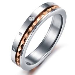 Hervorragende Qualität Endless Love Titanring Für Liebhaber Mit Strass