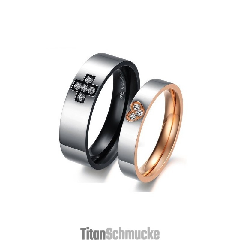 Hochwertiger Kreuz-Titanring Für Verliebte Hochwertiger Kreuz-Titanring Für Verliebte