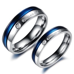 Zuverlässiger Ruf Weißer Und Blauer Titanring Für Liebhaber Mit Diamant