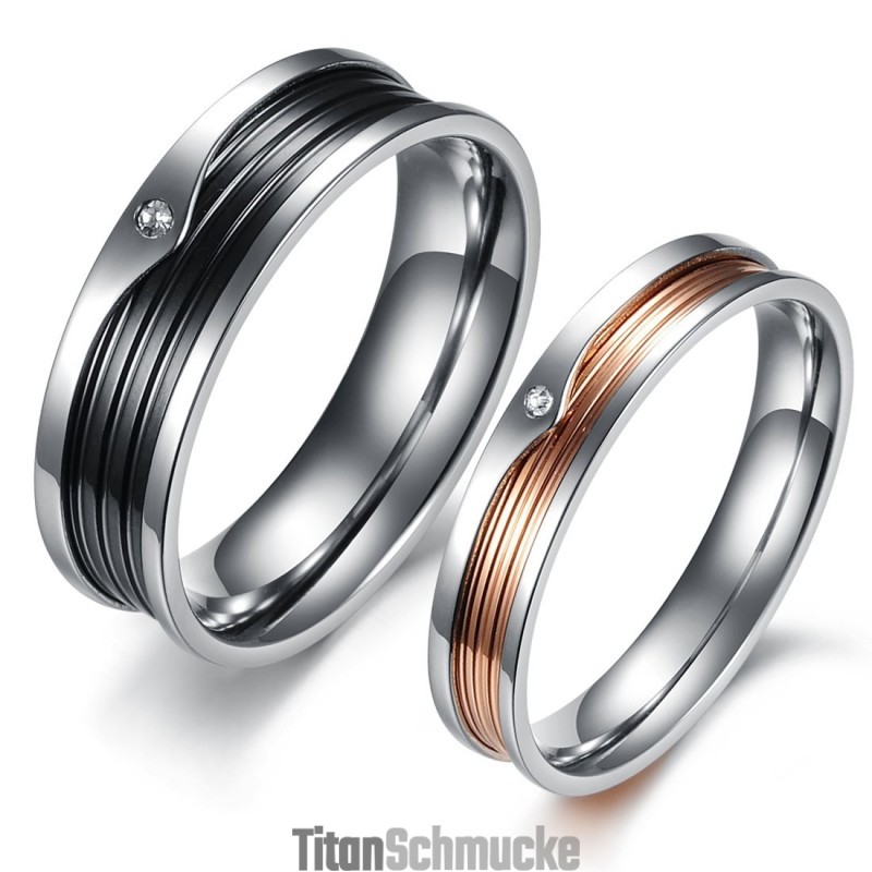 Hochwertiger Prägnanter Titanring Für Verliebte