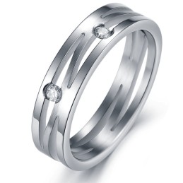 Stabiler Qualitäts-Labyrinth-Titanring Für Liebhaber Mit Strass