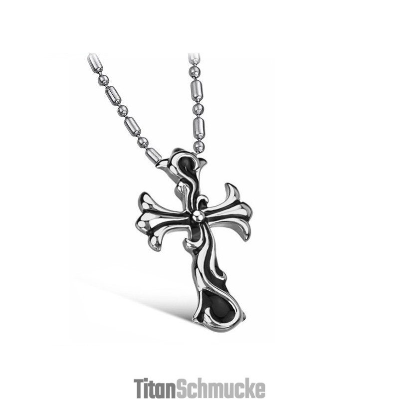 Hochwertige Titan-Halskette Mit Männlichem Kreuz