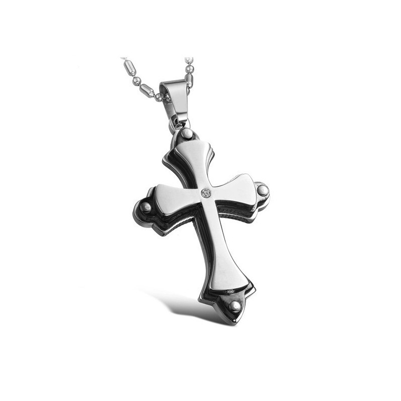 Qualität Und Quantität Gesichert Kreuz Titan Halskette Mit Strass