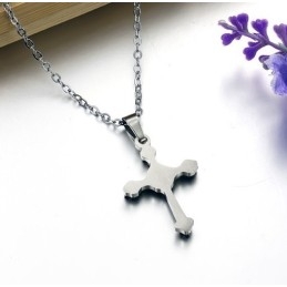 Hochwertige Titan-Halskette Mit Weiblichem Kreuz Und Strass