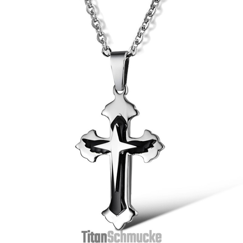 Stabile Qualität Männliche Kreuz Titan Halskette