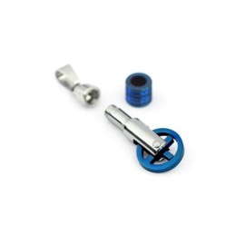 Blauer Und metallisch grau Einrad-Anhänger Aus Titan Und Halskette