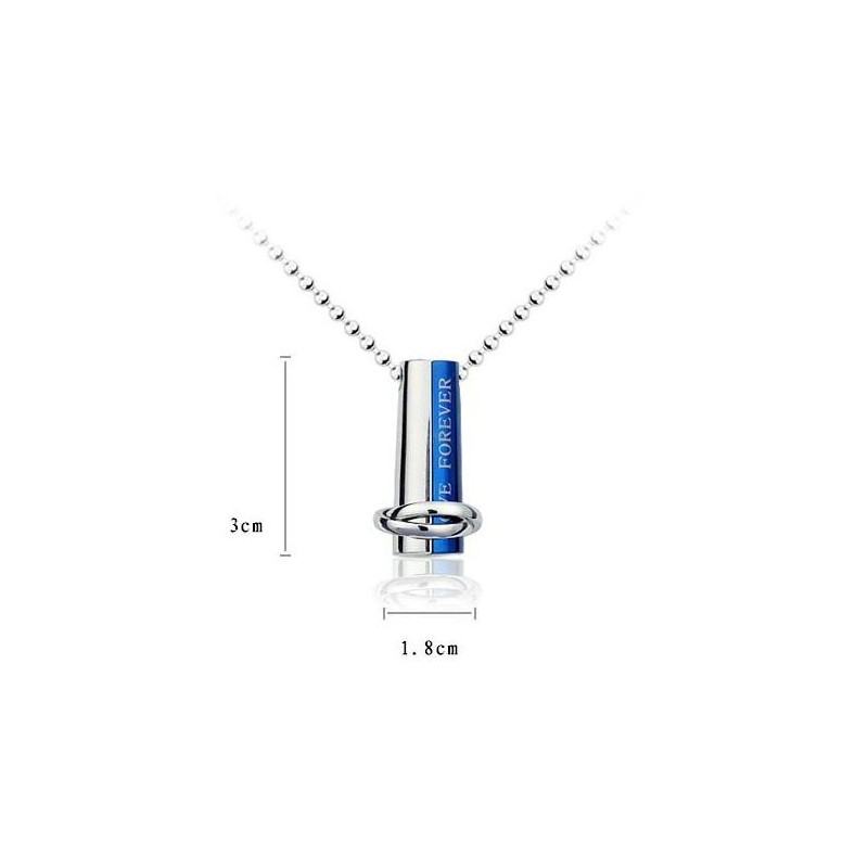 Love Forever – Zweiteilige Halskette Mit Titan-Anhänger In Blau Und metallisch grau