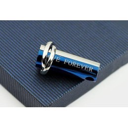 Love Forever – Zweiteilige Halskette Mit Titan-Anhänger In Blau Und metallisch grau