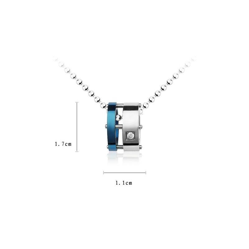 Herren-Halskettenanhänger „Blue Roller“ Aus Reinem Titan (Neu)