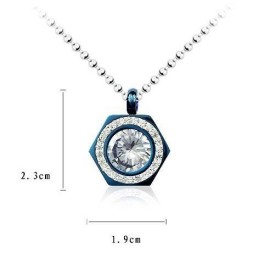 Halskette Mit Anhänger Aus Reinem Titan Und In Blau Mit Hexagramm