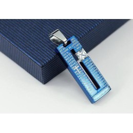 Mode Bibel Kreuz Blau Titan Halskette Und Anhänger
