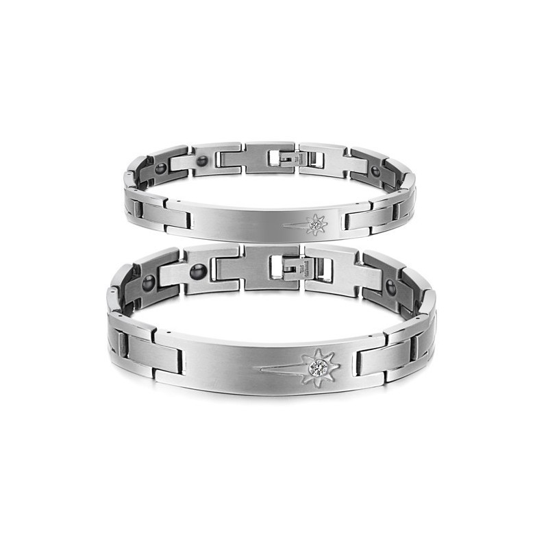 Um Im In- Und Ausland Ein Hohes Ansehen Zu Genießen Titanarmband Für Liebhaber Mit Diamant