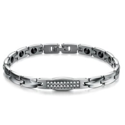 Die Königin Der Qualität Gesundheit Titan Lodestone Armband Für Liebhaber Mit Diamant