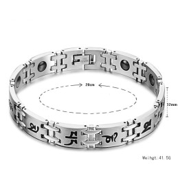 Stabiles Qualitäts-Magnetsteinarmband Aus Titan Für Männer