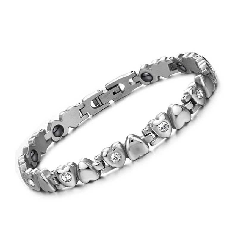 Hochwertiges Weibliches Sweetheart-Titanarmband Mit Strass