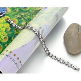 Hochwertiges Weibliches Sweetheart-Titanarmband Mit Strass