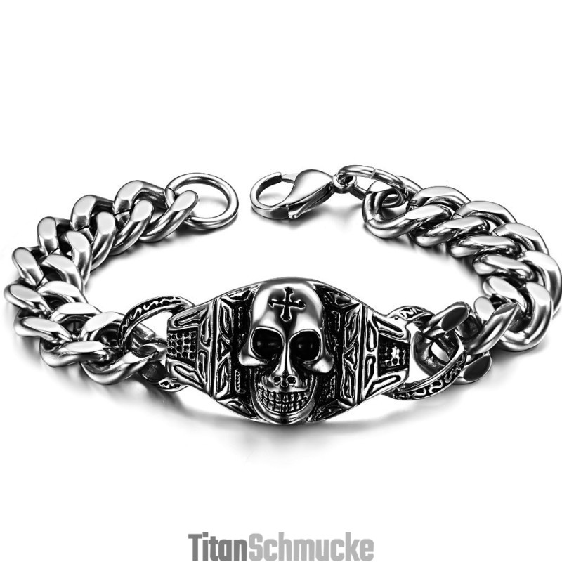 Hochwertiges Totenkopf-Titanarmband Hochwertiges Totenkopf-Titanarmband