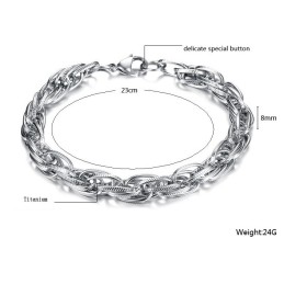 Komplette Spezifikationen Herren Titan Armband