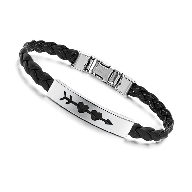 Stabile Qualität Weibliche Sweetheart Titan Leder Armreif