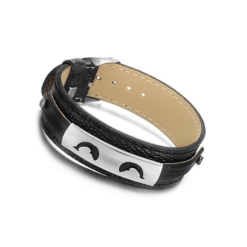 Verkauft Sich Weltweit Gut: Schwarzes Titan-Lederarmband