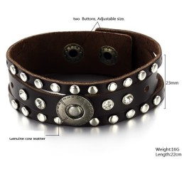 Hervorragende Qualität Männlich Retro Titan Leder Armreif