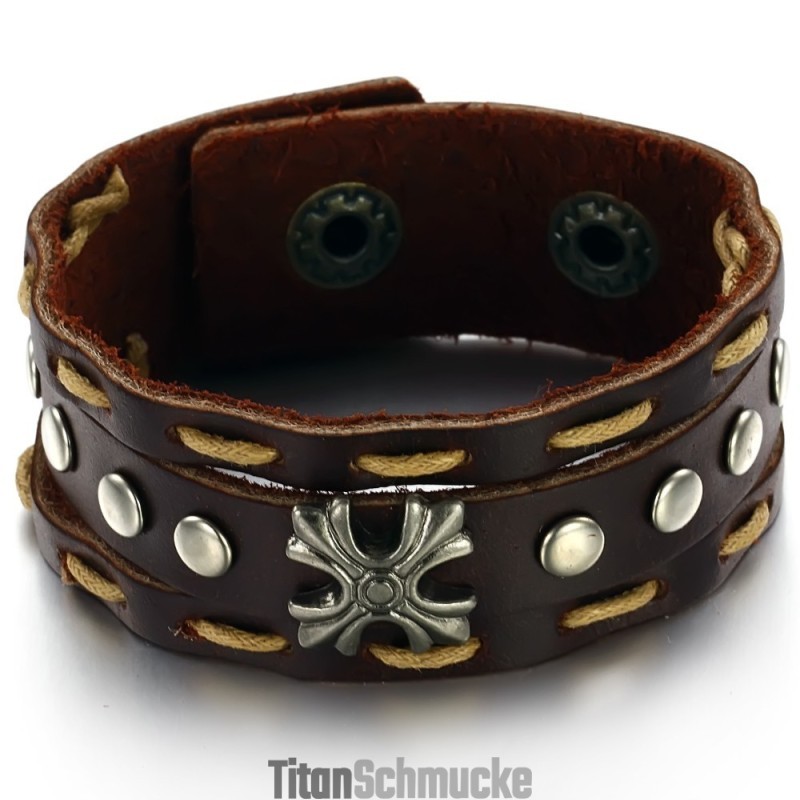 Um Im In- Und Ausland Ein Hohes Ansehen Zu Genießen Retro Titan Leder Armreif