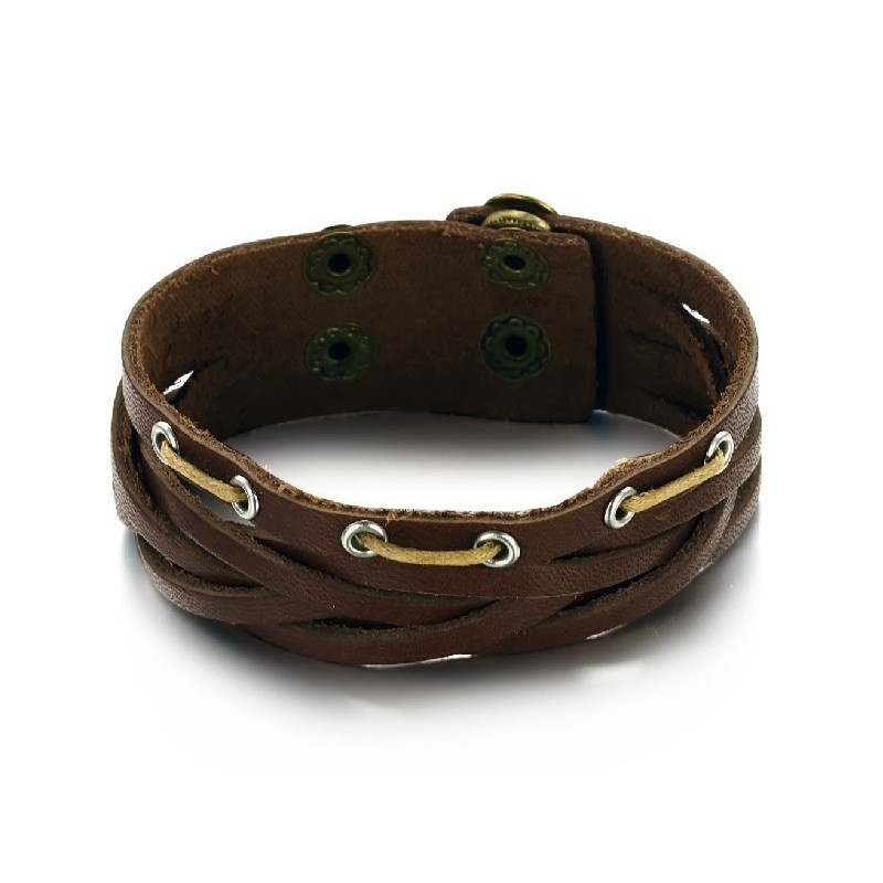 Hochwertiger Titan-Lederarmreif