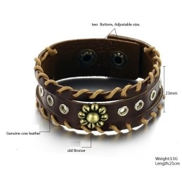 Retro-Armreif Aus Titanleder Von Hervorragender Qualität