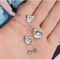 Qualität Und Quantität Gesichert Weibliche Schneeflocke Titan Halskette Und Ohrringe Mit Strass