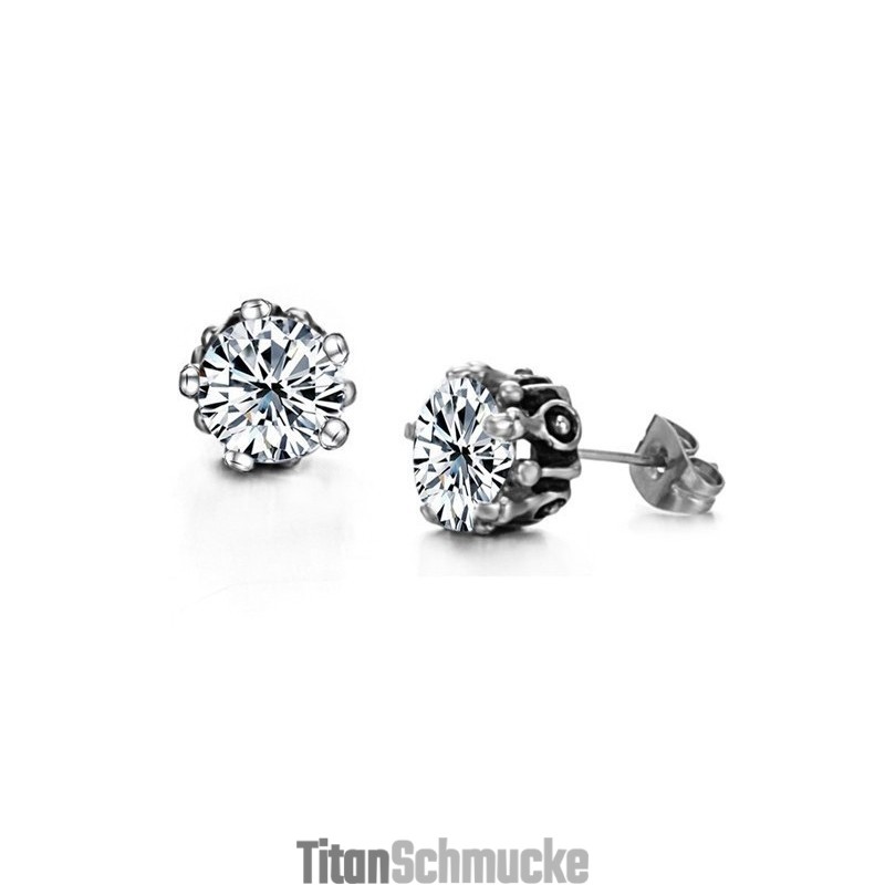 Hochwertige Weibliche Weiße Titanohrringe Mit Strass