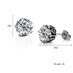 Hochwertige Weibliche Weiße Titanohrringe Mit Strass