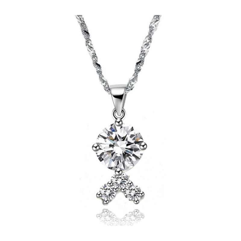 Zuverlässige Qualität Weibliche Platin Beschichtung Titan Halskette Mit Strass Zuverlässige Qualität Weibliche Platin Beschichtung Titan Halskette Mit Strass