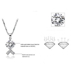 Zuverlässige Qualität Weibliche Platin Beschichtung Titan Halskette Mit Strass