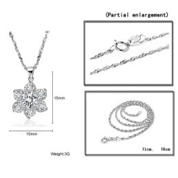 To Have A Long Story Damen Platinierte Titan Halskette Mit Strass