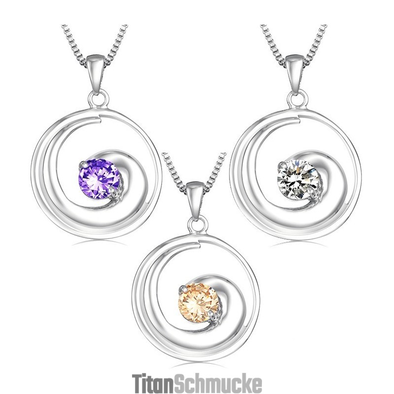 Hochwertige Weibliche Platin-Titan-Halskette Mit Diamant