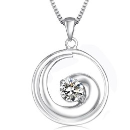 Hochwertige Weibliche Platin-Titan-Halskette Mit Diamant