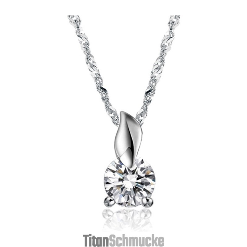 Einfach Zu Verwendende Weibliche Platin-Titan-Halskette Mit Diamant Einfach Zu Verwendende Weibliche Platin-Titan-Halskette Mit Diamant