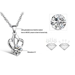 Einfach Zu Verwendende, Allergiefreie Titan-Halskette Für Frauen Mit Platinbeschichtung Und Strass